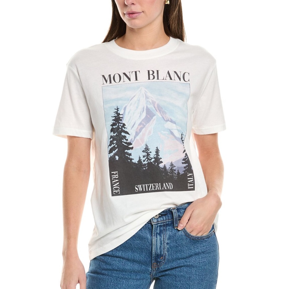 New! WILDFOX 🏔️⛷️🇨🇭•🇮🇹 •🇫🇷Mont Blanc Graphic Tee - White size M
